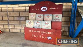 Esso garage point of sale map stand with maps, c.1950s