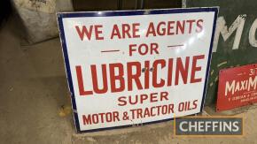 Lubricine tractor oil enamel sign