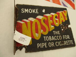 Smoke Nosegay, a double side enamel sign, damage and losses