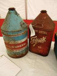 Conical farm oil cans