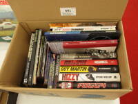 Box of various motorcycle related modern hardback and paperback books, programmes