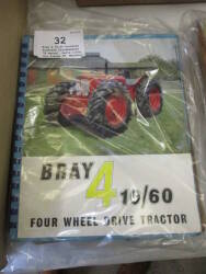 Bray 4 10/60 brochure, Roadless Ploughmaster 78 manual, Parts lists for Fowler VF. Marshall Diesel, John Deere GP and D etc