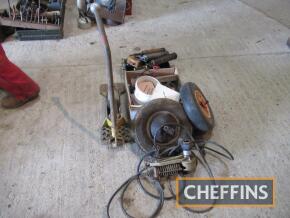 Miscellaneous spares, grease guns, Dunlop hand compressor, spares etc