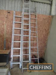 3no. various aluminium ladders