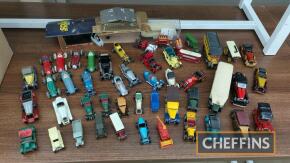 Qty small scale model cars, some with boxes