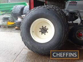 Pr. Denman industrial tractor turf 23.1-26 8stud wheel and tyres. Ex Renault