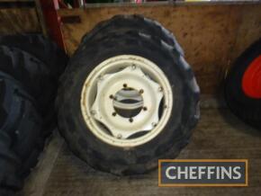 Pr Goodyear 14.9R28 front wheels and tyres. Ex Renault