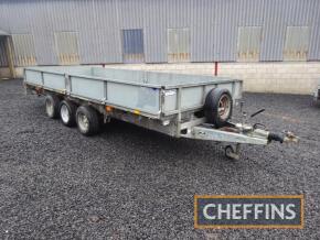 2010 Ifor Williams LM166G3 tri-axle 16ft flatbed trailer offered with ramps Serial No. SCK800000A5067546