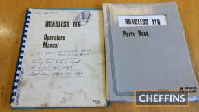 Roadless 118 operators manual and parts book, some damage and graffiti