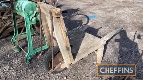 Wooden brickyard wheel barrow