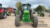 JOHN DEERE 3650 diesel TRACTOR Reg. No. Serial No. Fitted with SG2 cab, Power Synchron, sunroof and cab heater on 460/85R38 rear and 420/85R24 front wheels and tyres. Showing 7,038hrs - 2