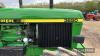 JOHN DEERE 3650 diesel TRACTOR Reg. No. Serial No. Fitted with SG2 cab, Power Synchron, sunroof and cab heater on 460/85R38 rear and 420/85R24 front wheels and tyres. Showing 7,038hrs - 23