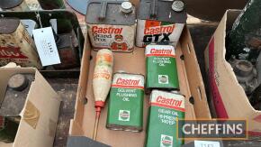 Castrol, 5no. cans t/w oil bottle
