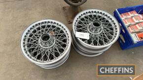 4no. 60spoke 15ins wire wheels to suit MGA, Triumph TR4, 4A etc