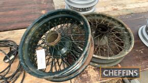 Pr. vintage Bentley wire wheels