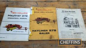 New Holland 278 Hayliner baler operators manual and parts book