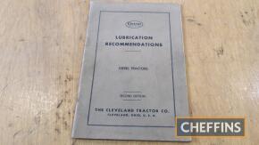 Cletrac crawler tractor lubrication book