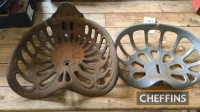 Bamfords cast iron seat c/w Lion Horse Rake t/w plain cast iron seat