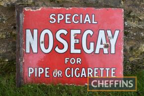 Special Nosegay double sided flanged enamel sign, different each side, 18x14ins