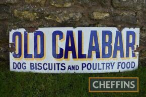 Old Calabar Dog Biscuits & Poultry Food single sided enamel sign, 36x12ins