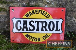 Wakefield Castrol Motor Oil reproduction single sided enamel sign, 10x7ins