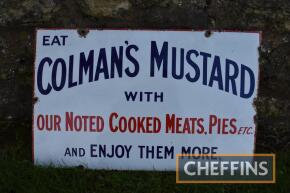 Eat Colman's Mustard single sided enamel sign, marked 1/37 owners Colmans, 22x14.5ins