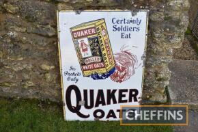 Quaker Oats pictorial single sided enamel sign 34x24ins