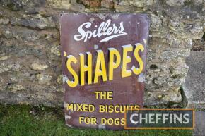 Spillers Shapes single sided enamel sign, 20x30ins