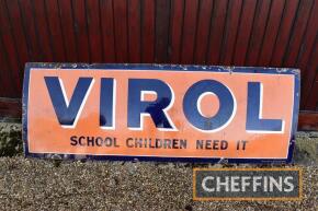 Virol, a large single sided enamel sign, 78x28ins