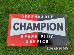 Champion spark plug service enamel sign 23x13ins