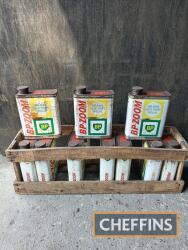 10no. BP Zoom oil cans in original shipping crate