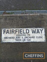 Fairfield Way original cast iron street sign