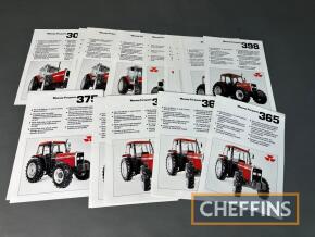 Massey Ferguson, qty of agricultural tractor sales and specification sheets, some duplicates