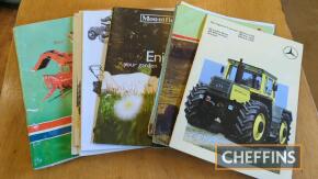 Qty tractor brochures to inc. Case, John Deere, Caterpillar, Fendt