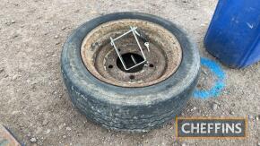 Spare wheel for Bateson trailer c/w trailer hitch lock