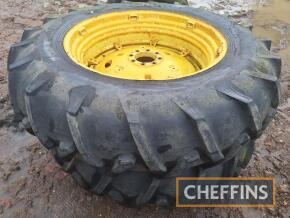 Pr. of John Deere cast rear wheels with Alliance 16.4/14x38 period cross-ply tyres