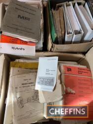 3no. boxes of manuals to inc' JCB, Massey Ferguson and Massey-Harris etc