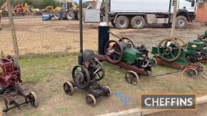 1923 Petter Type M (V2) 'The Little Pet' 1.5hp petrol/paraffin single cylinder enclosed crank vertical stationary engine with twin flywheels, belt pulley, BTH type M magneto on a wooden trolley. A rare engine made with the words 'Little Pet' cast into the