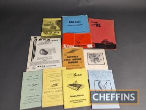 Qty agricultural machinery instruction books and parts lists to inc. ARPS Half-Track, Suffolk, Perry, Petit etc