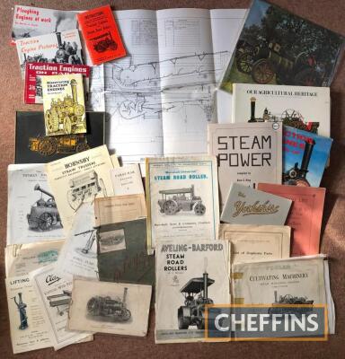 Steam traction engines ephemera, literature and books