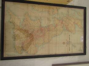 Framed map of the LMS railway and connections