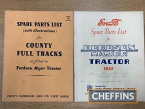 County Full Track and Fordson Major tractor parts manuals