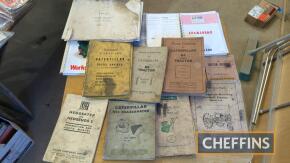 Qty crawler and equipment manuals. To inc. Albion Binder & Lister Engine