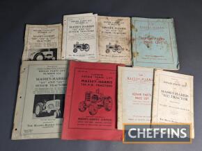 Massey Harris, qty of agricultural tractor instruction manuals and parts lists etc to inc' 101 Junior, 744PD etc