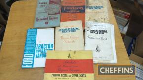 Qty Fordson and Ford tractor and Industrial Engines instruction books and parts lists to inc. Major etc