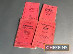 Fordson, qty of agricultural tractor price lists, repair manuals and instruction manual