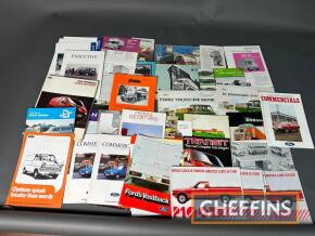 Qty light commercial vehicle sales brochures and leaflets to inc. Morris, Fiat, Austin/Austin conversions etc
