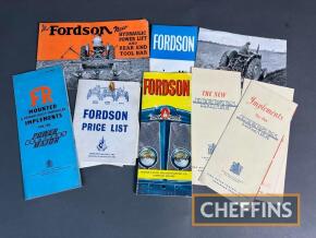 Fordson Major, qty of sales leaflets and price lists, mostly in very good condition