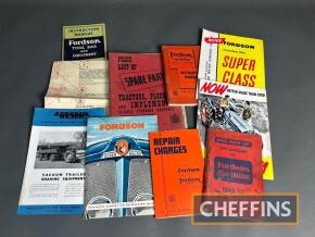 Fordson, qty of tractor and machinery sales leaflets, price lists, and instruction manuals etc to inc' Major, Dexta etc