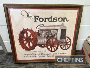 Framed The Fordson tractor reproduction print